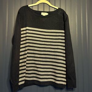 Vineyard Vines 100% Cotton Navy White-Striped Sweater